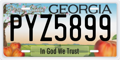 GA license plate PYZ5899