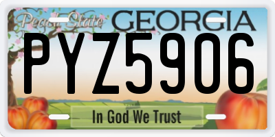 GA license plate PYZ5906