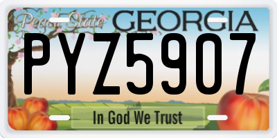 GA license plate PYZ5907