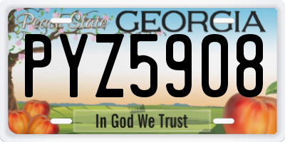 GA license plate PYZ5908