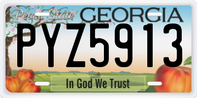 GA license plate PYZ5913