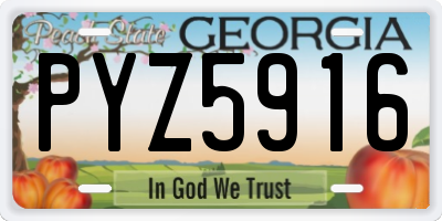GA license plate PYZ5916