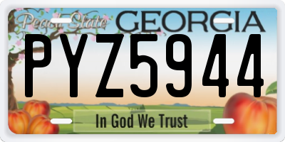 GA license plate PYZ5944