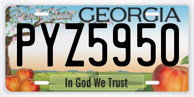 GA license plate PYZ5950