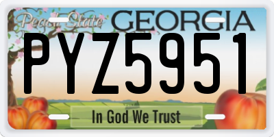 GA license plate PYZ5951