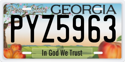 GA license plate PYZ5963
