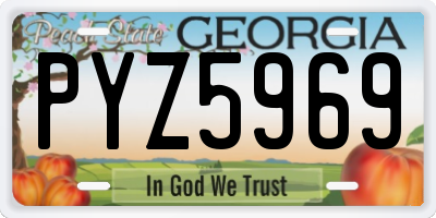 GA license plate PYZ5969