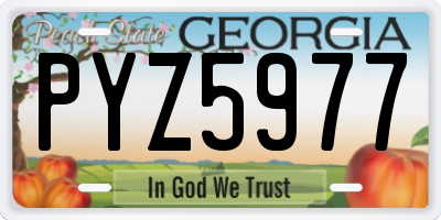 GA license plate PYZ5977