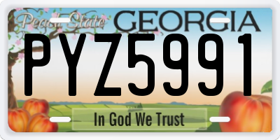 GA license plate PYZ5991