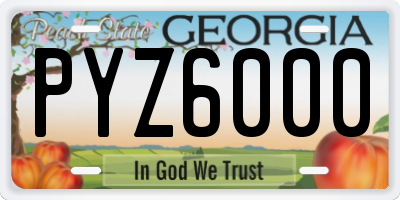 GA license plate PYZ6000