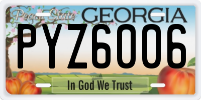 GA license plate PYZ6006