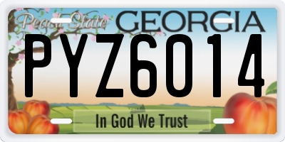 GA license plate PYZ6014