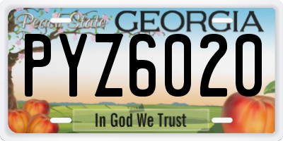 GA license plate PYZ6020
