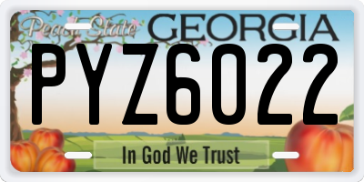 GA license plate PYZ6022
