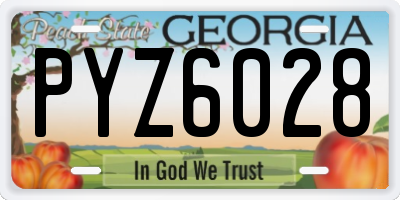 GA license plate PYZ6028