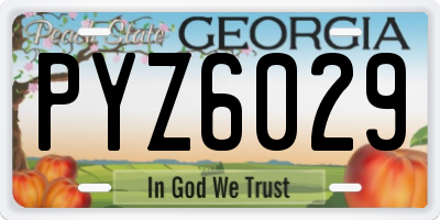 GA license plate PYZ6029