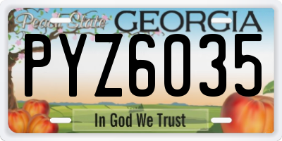 GA license plate PYZ6035