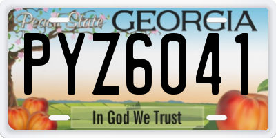 GA license plate PYZ6041