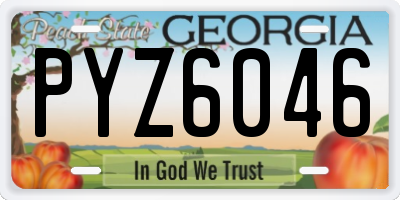 GA license plate PYZ6046