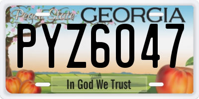 GA license plate PYZ6047