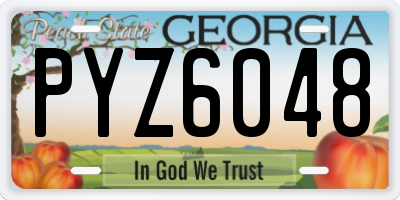 GA license plate PYZ6048