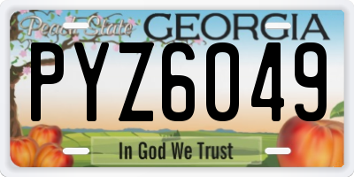GA license plate PYZ6049