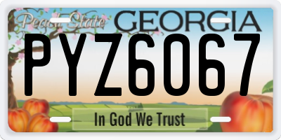 GA license plate PYZ6067