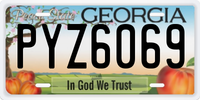 GA license plate PYZ6069