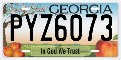 GA license plate PYZ6073