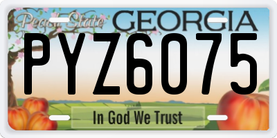 GA license plate PYZ6075