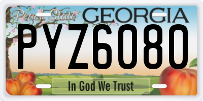 GA license plate PYZ6080
