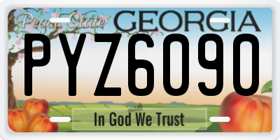 GA license plate PYZ6090