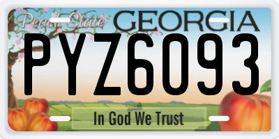 GA license plate PYZ6093