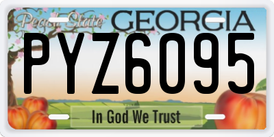 GA license plate PYZ6095