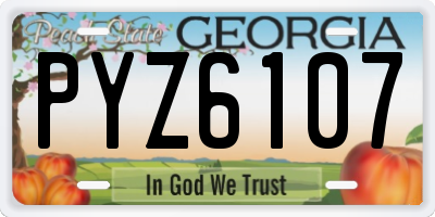 GA license plate PYZ6107