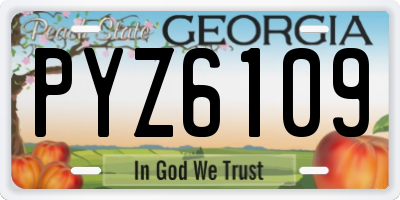 GA license plate PYZ6109