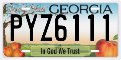 GA license plate PYZ6111