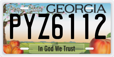 GA license plate PYZ6112