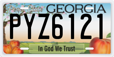GA license plate PYZ6121