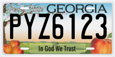 GA license plate PYZ6123