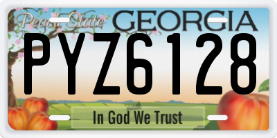 GA license plate PYZ6128