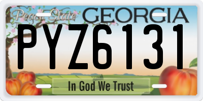 GA license plate PYZ6131