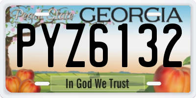 GA license plate PYZ6132