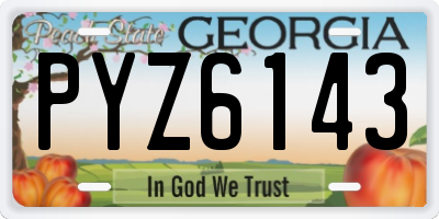 GA license plate PYZ6143