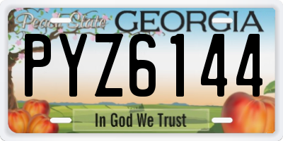 GA license plate PYZ6144