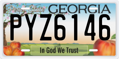 GA license plate PYZ6146