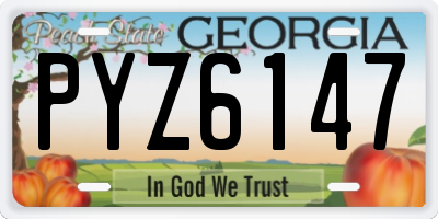 GA license plate PYZ6147