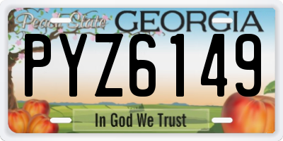 GA license plate PYZ6149