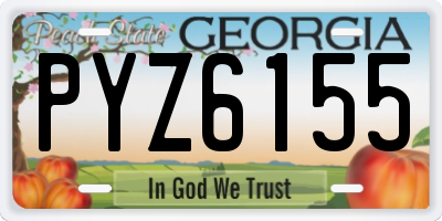 GA license plate PYZ6155