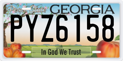 GA license plate PYZ6158